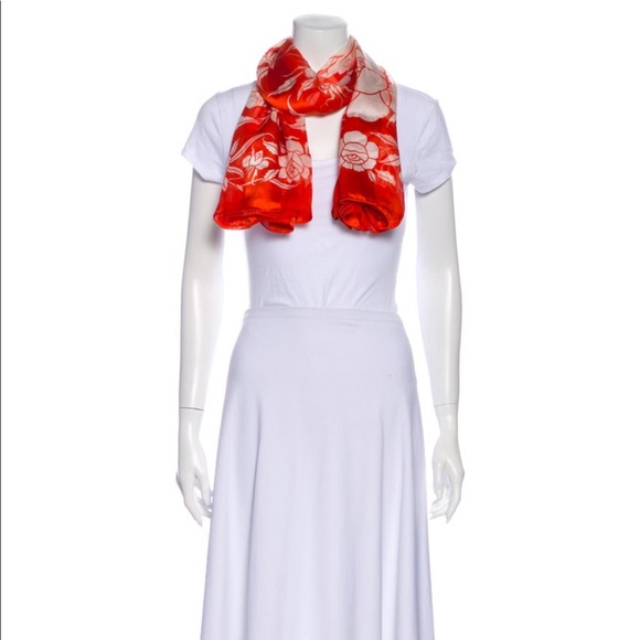 YSL Yves Saint Laurent Floral Silk Scarf - Vintage - Picture 2 of 11